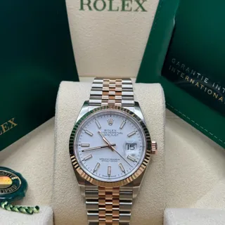 Rolex Datejust 36 126231-0017 Rose gold and Stainless steel White