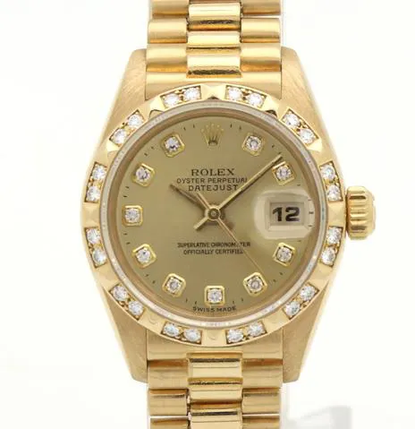 Rolex Lady-Datejust 69258 26mm Yellow gold Champagne