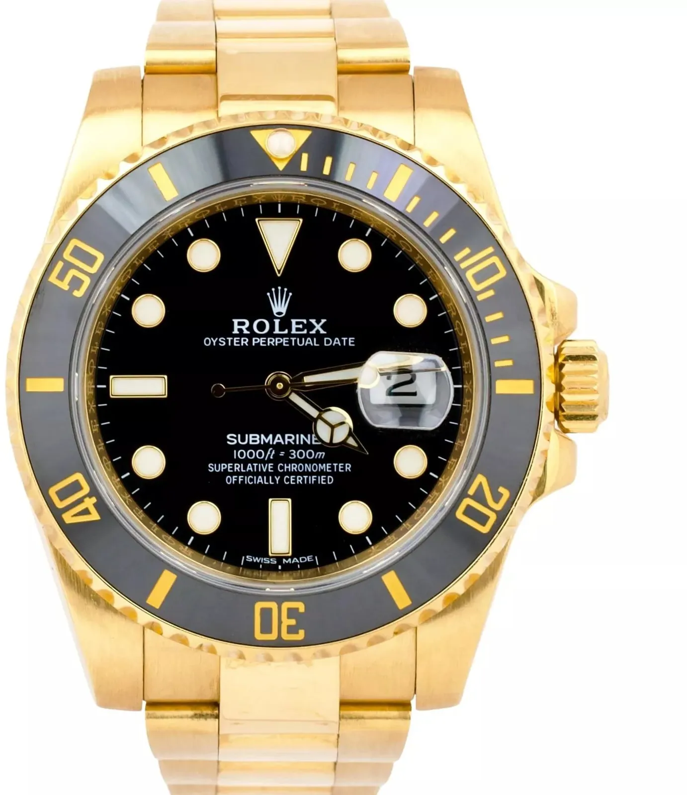 Rolex Submariner 116618LN-0001 40mm Yellow gold Black