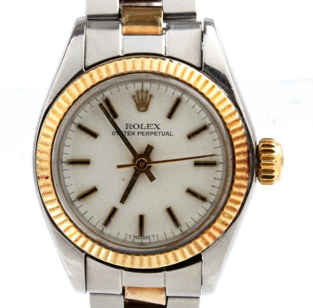 Rolex Oyster Perpetual 6719 26mm Yellow gold and Stainless steel White