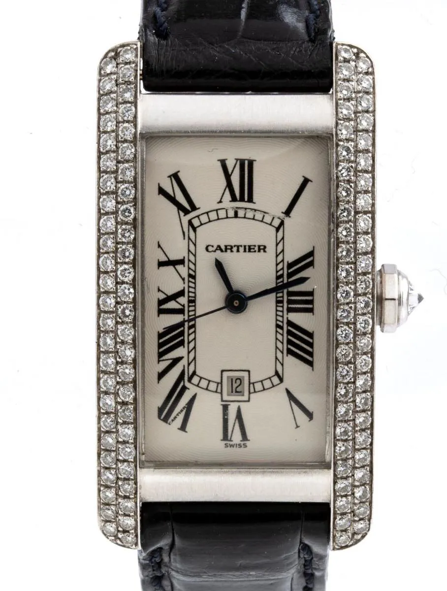 Cartier Tank Américaine 1726 41mm White gold and Diamond Guilloché 1