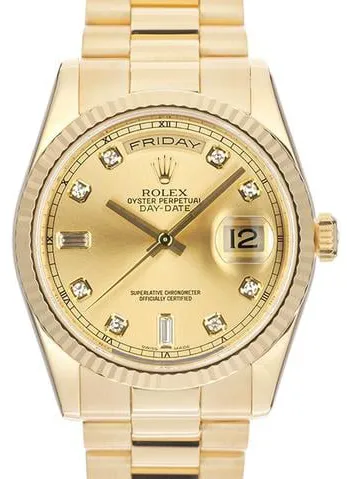 Rolex Day-Date 36 118238A 36mm Yellow gold Blue