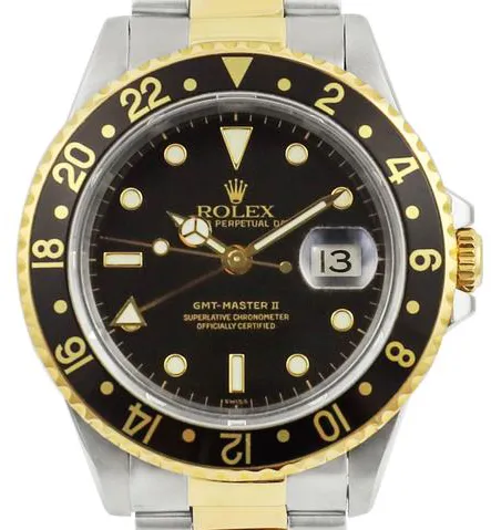 Rolex GMT-Master II 16713 40mm Yellow gold and Stainless steel Black