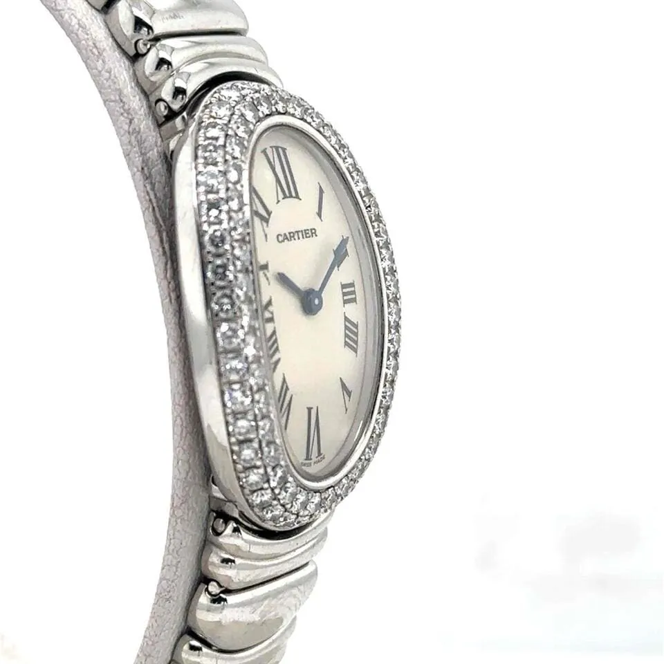 Cartier Baignoire 1955 22mm White gold Silver 2