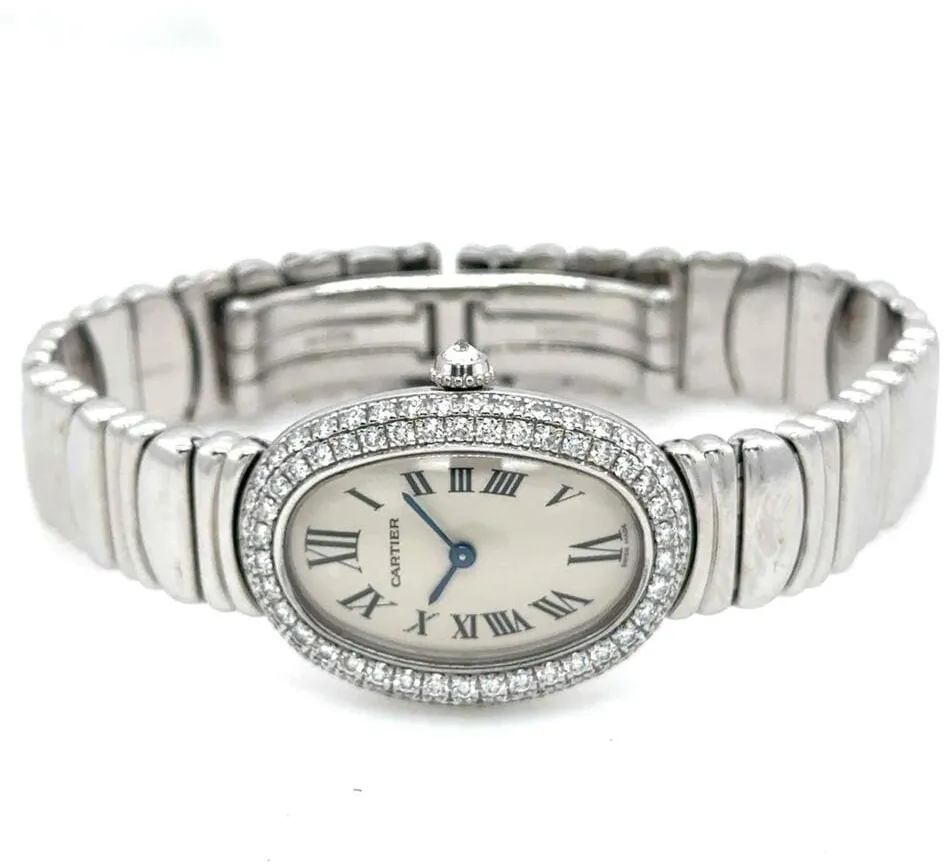 Cartier Baignoire 1955 22mm White gold Silver 3