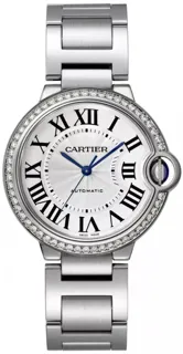 Cartier Ballon Bleu Stainless steel and Diamond Silver