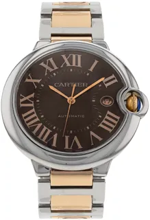 Cartier Ballon Bleu W6920032 Rose gold and Stainless steel Brown