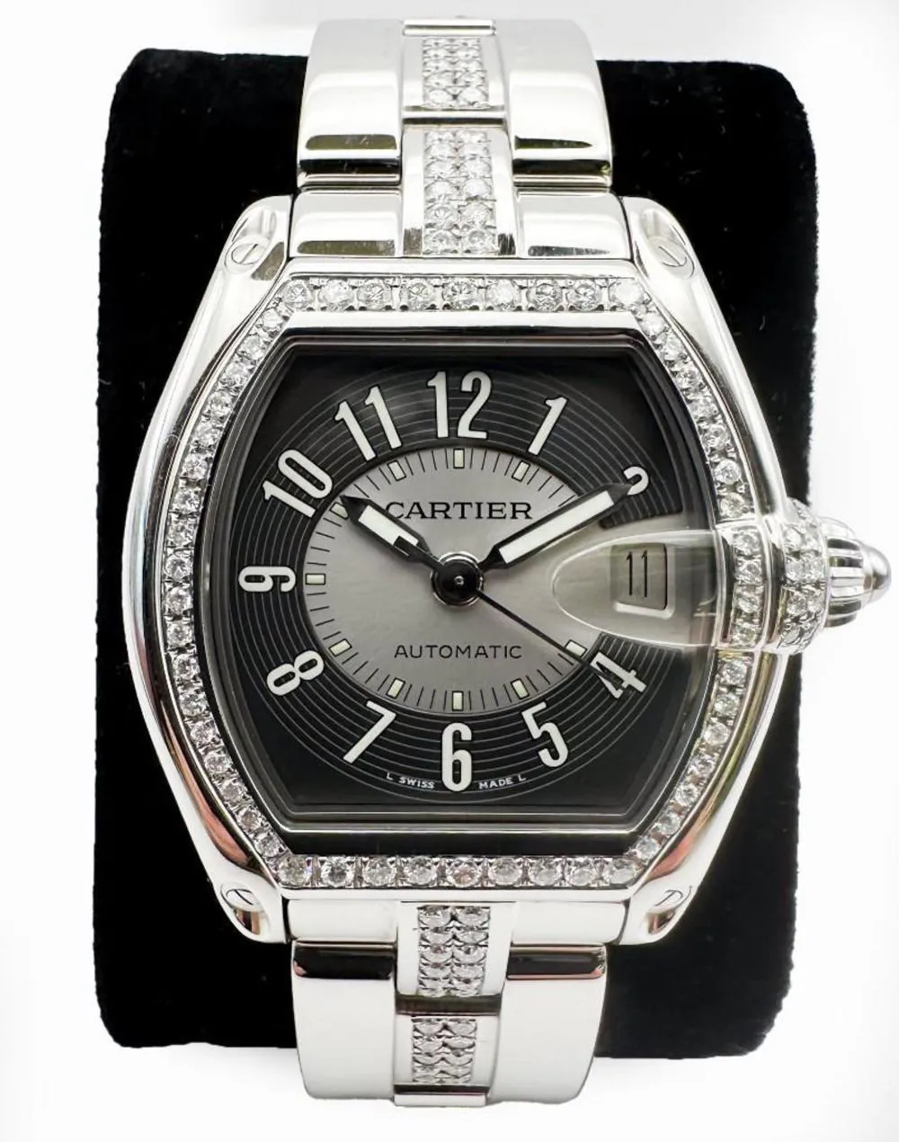 Cartier Roadster 2510 38mm Stainless steel and Diamond Two-tone 1