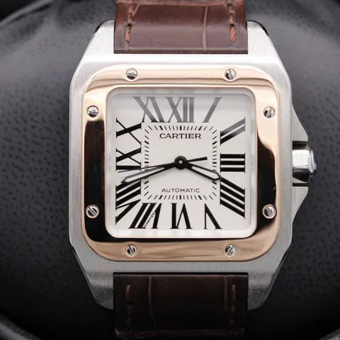 Cartier Santos 100 2878 33mm Yellow gold and Stainless steel Silver