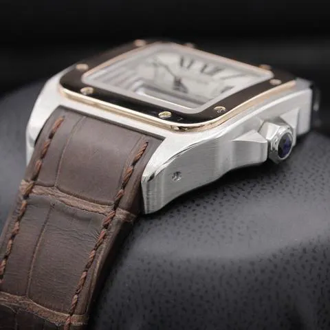 Cartier Santos 100 2878 33mm Yellow gold and Stainless steel Silver 1