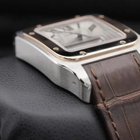 Cartier Santos 100 2878 33mm Yellow gold and Stainless steel Silver 5