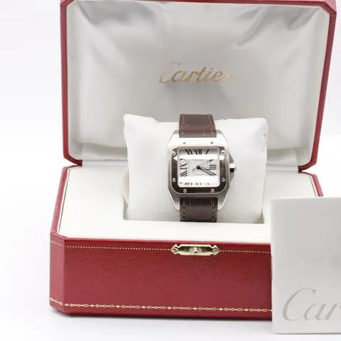 Cartier Santos 100 2878 33mm Yellow gold and Stainless steel Silver 9