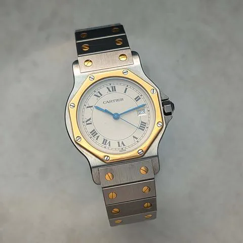 Cartier Santos 187902 30mm Yellow gold and Stainless steel White