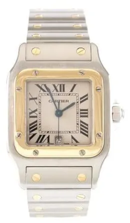 Cartier Santos Galbée 1566 28mm Yellow gold and Stainless steel Mother-of-pearl 1