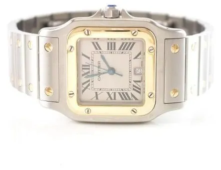 Cartier Santos Galbée 1566 28mm Yellow gold and Stainless steel Mother-of-pearl 3