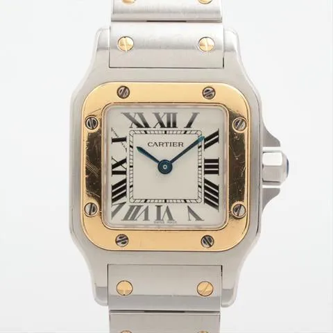 Cartier Santos Galbée 1567 24mm Yellow gold and Stainless steel White