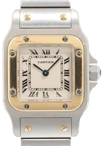 Cartier Santos Galbée 1567 24mm Yellow gold and Stainless steel Champagne