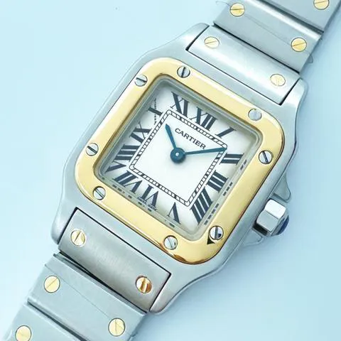 Cartier Santos Galbée 1567 24mm Yellow gold and Stainless steel White