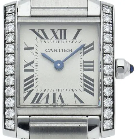 Cartier Tank Française W4TA0008 25mm Stainless steel White