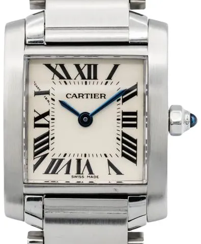 Cartier Tank Française W51008Q3 20mm Stainless steel White