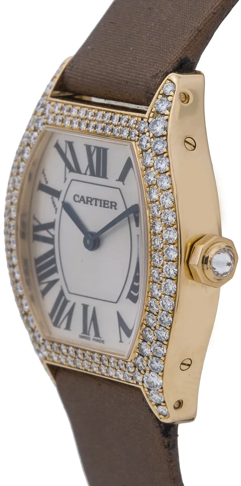 Cartier Tortue WA503751 34.5mm Rose gold Silver 1