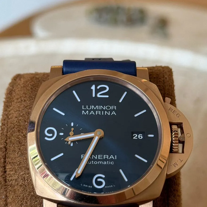 Panerai Luminor Marina PAM 01112 44mm Rose gold Blue