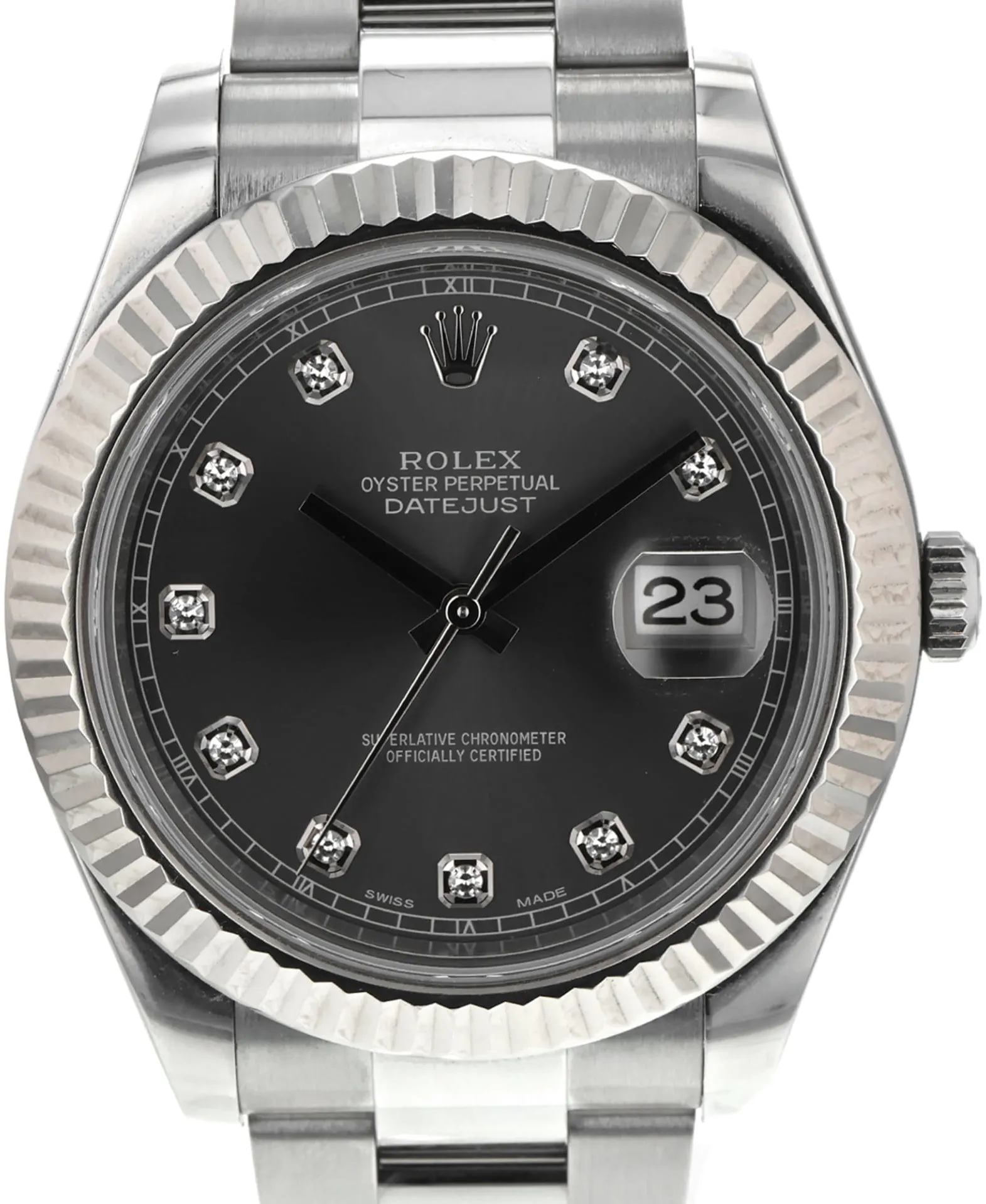 Rolex Datejust II 116334-0009 41mm White gold Gray