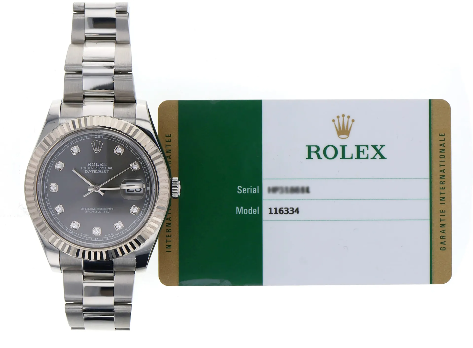 Rolex Datejust II 116334-0009 41mm White gold Gray 4