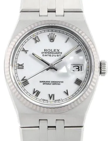 Rolex Datejust Oysterquartz 17014 35mm Yellow gold and Stainless steel White