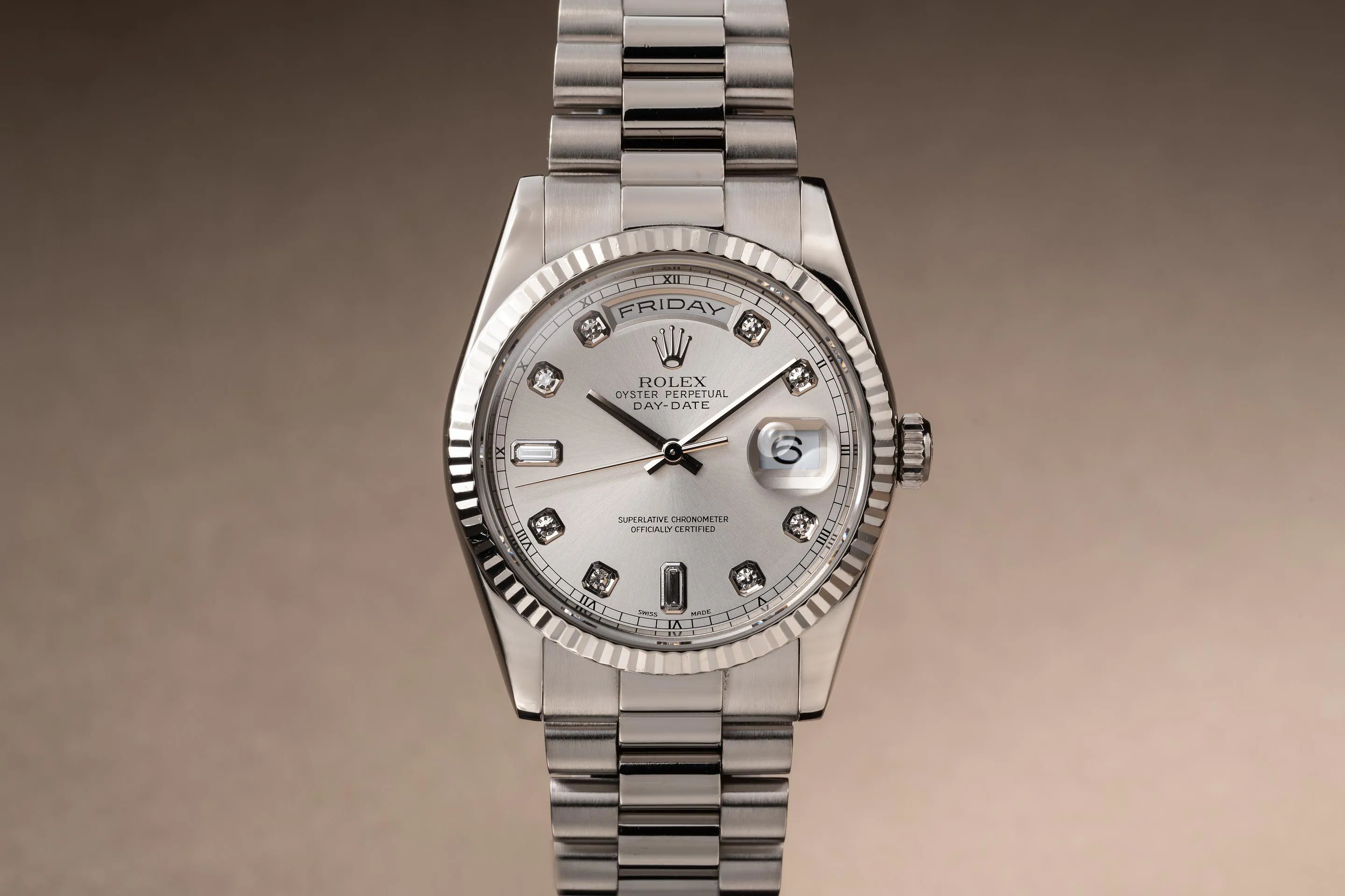 Rolex Day-Date 36 118239 White gold and 18k white gold Silver