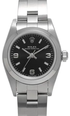 Rolex Oyster Perpetual 76080 24mm Stainless steel Black