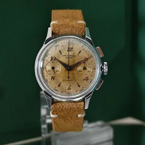 Universal Genève Compax 35mm Stainless steel Brown