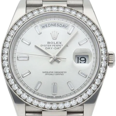 Rolex Day-Date 40 228349RBR 40mm White gold Silver