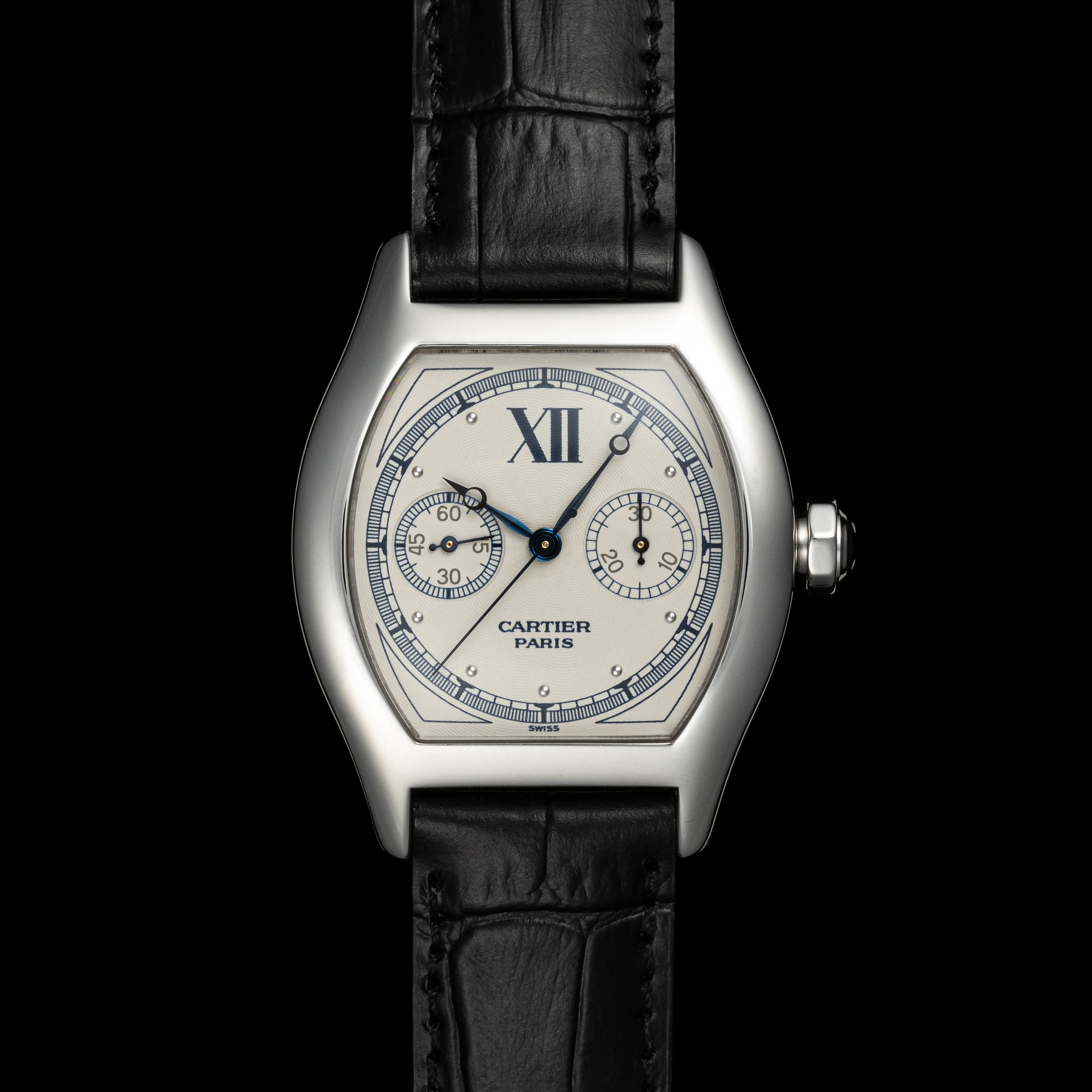 Cartier Tortue Monopoussoir W1525851 35mm 18k white gold