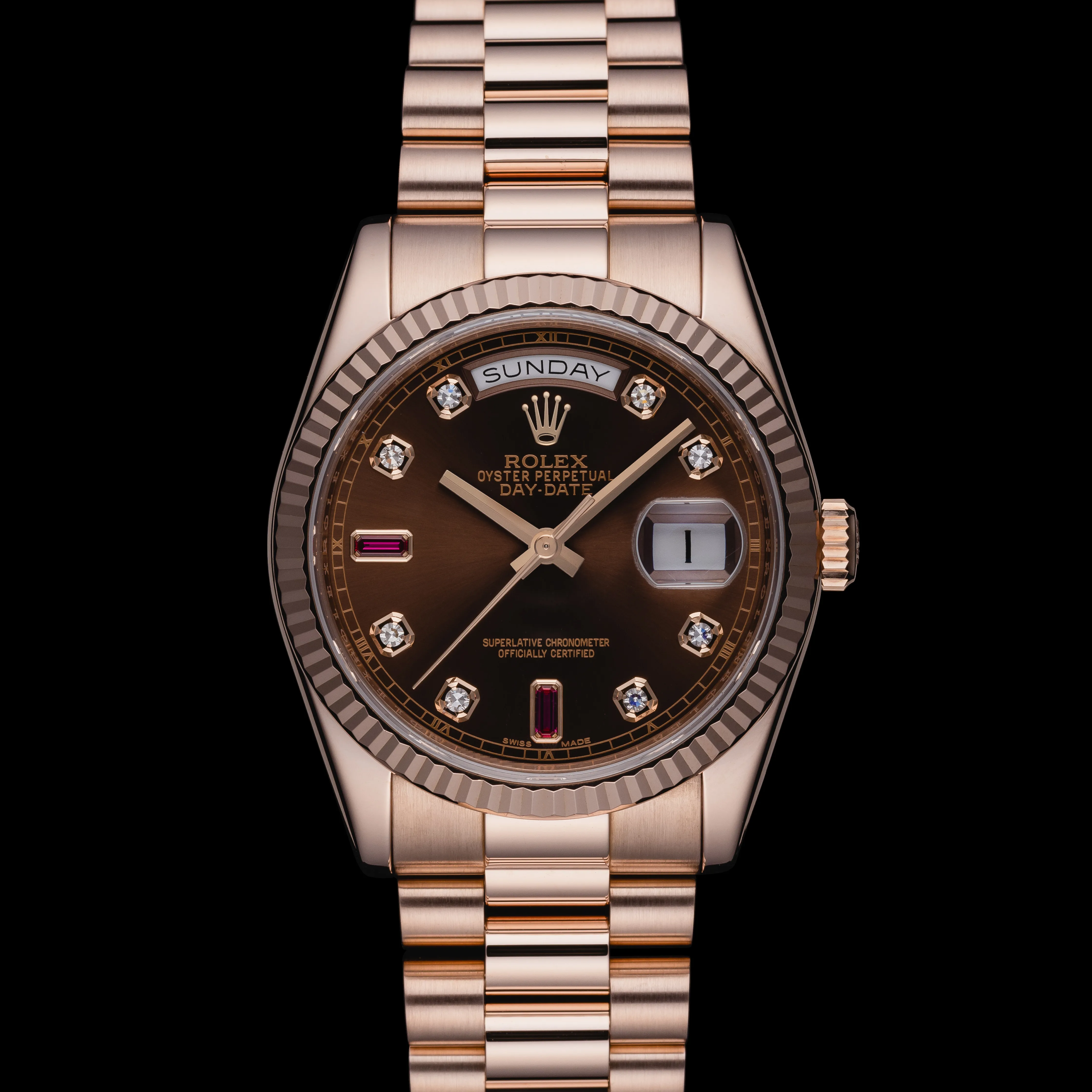 Rolex Day-Date 36 118235FA 35mm 18K pink gold Brown