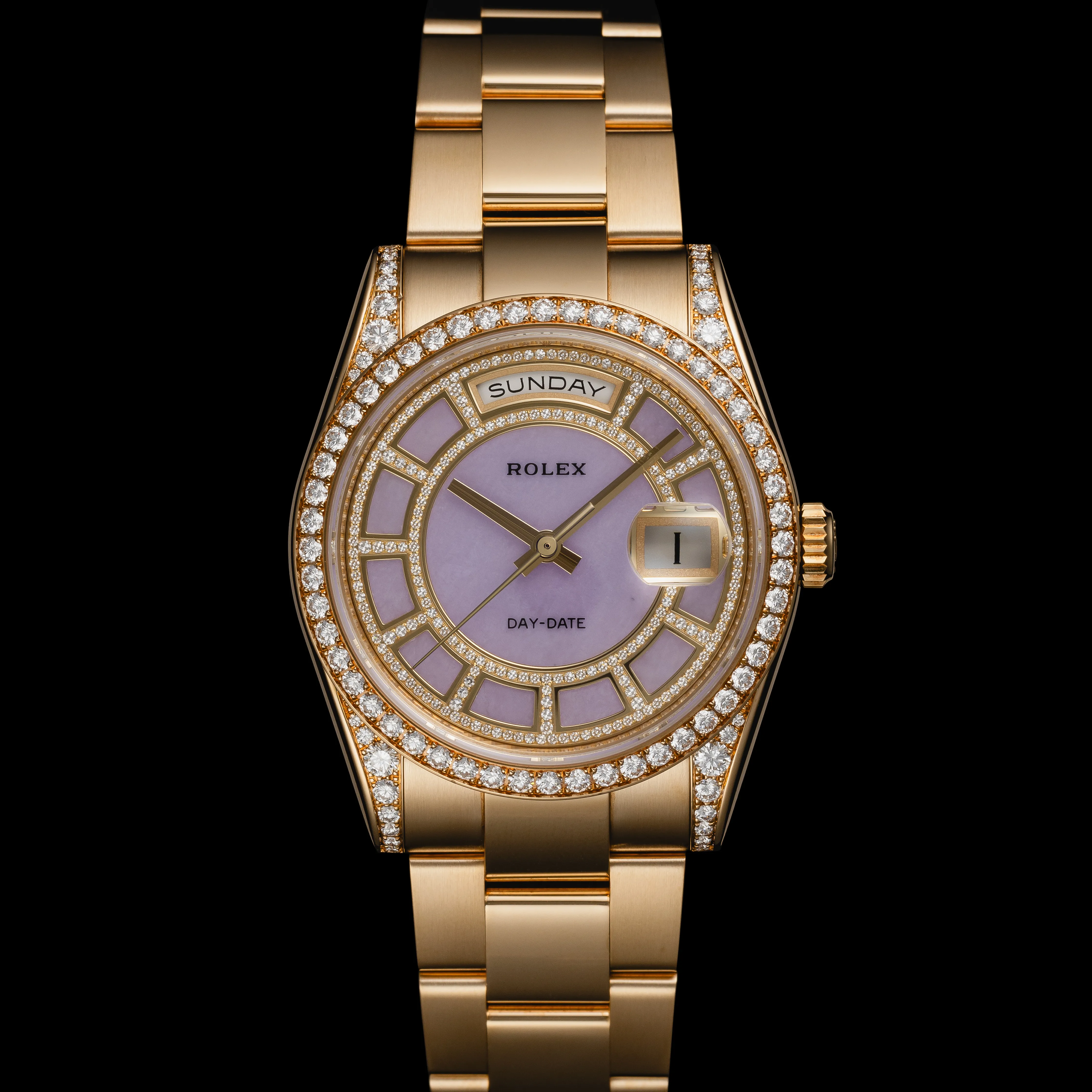 Rolex Day-Date 36 118388 36mm Diamond and 18k yellow gold Lavender