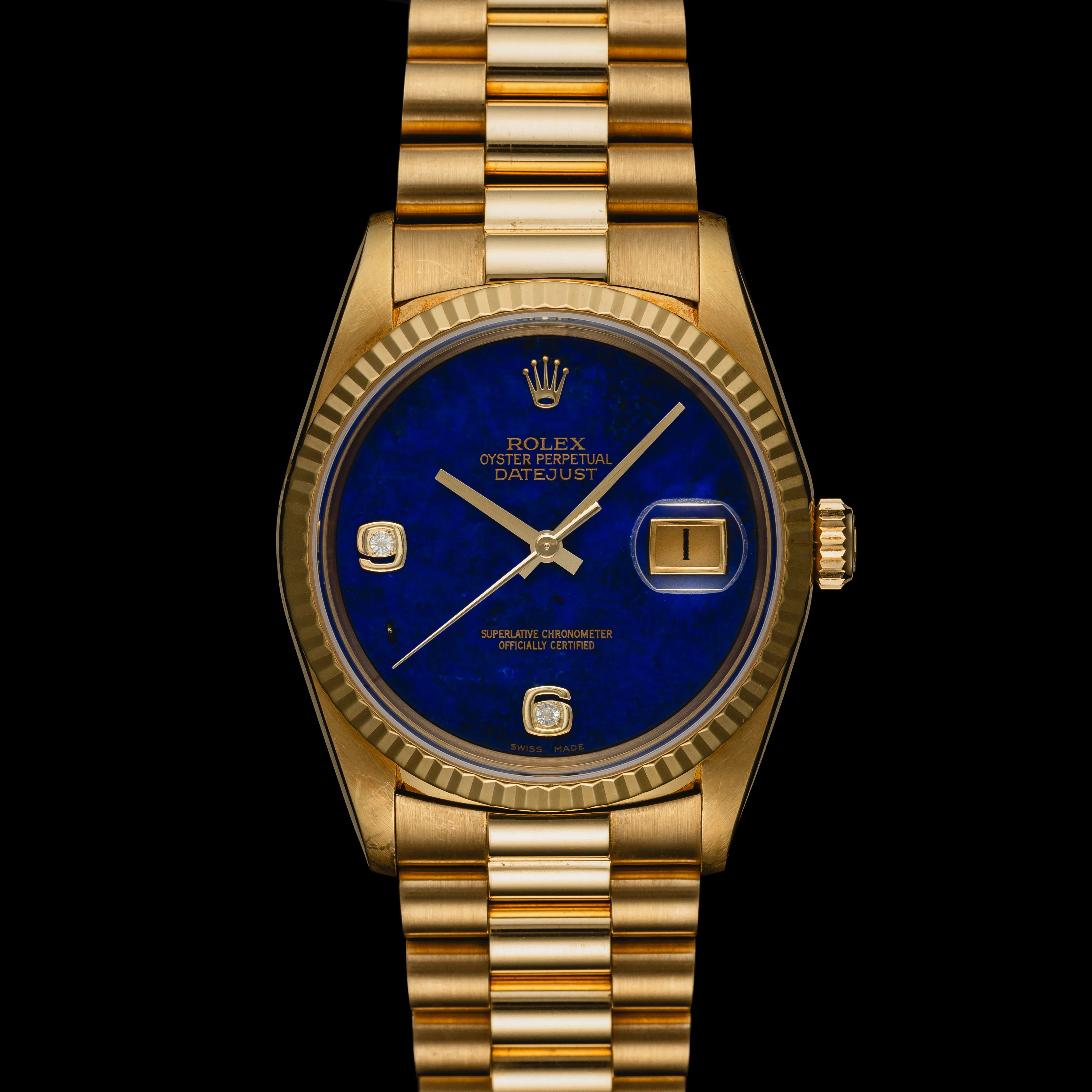 Rolex Datejust 36 16238 35mm Yellow gold Blue