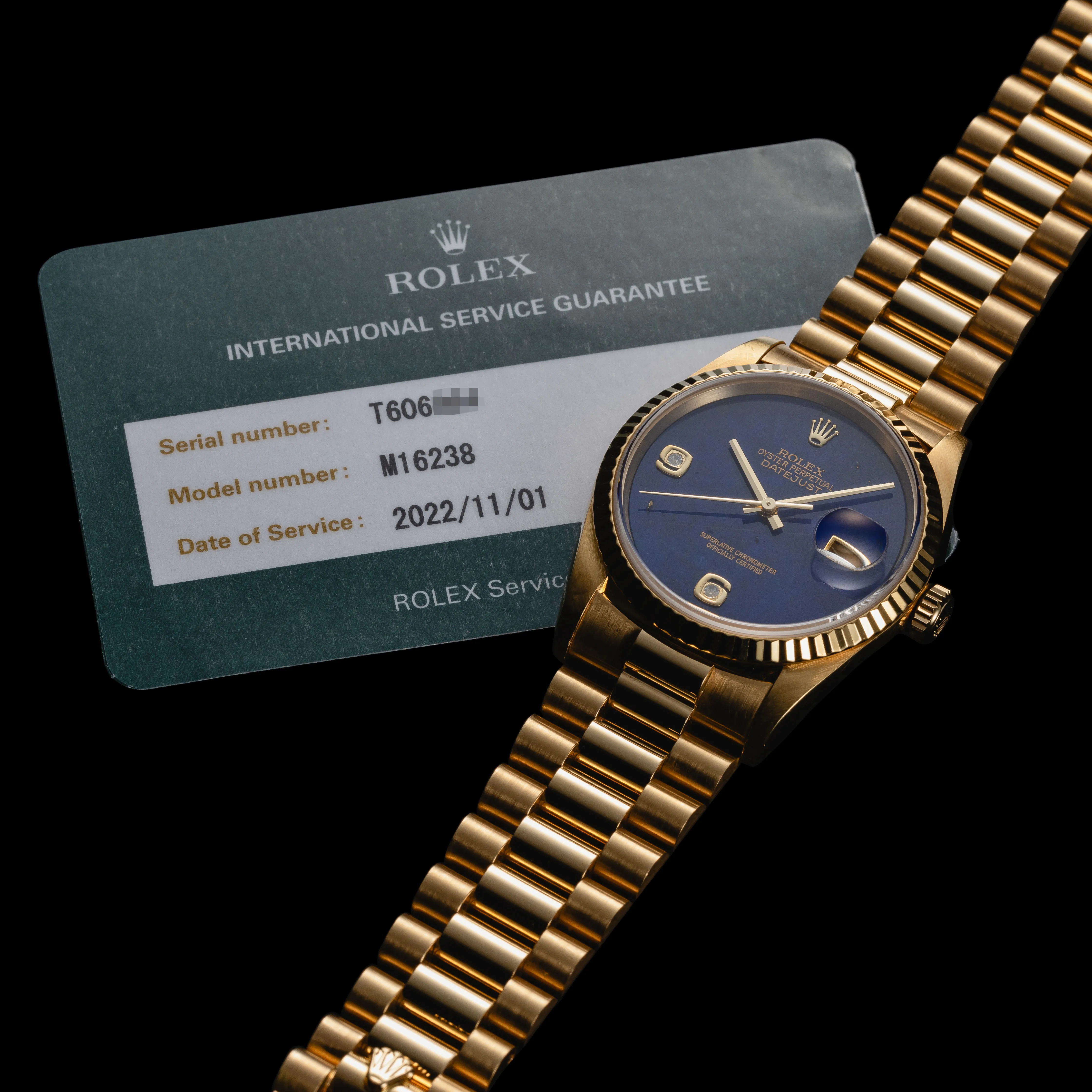 Rolex Datejust 36 16238 35mm Yellow gold Blue 4