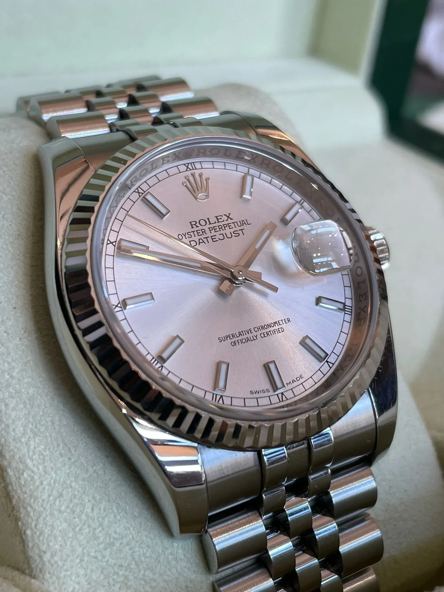 Rolex Datejust 36 116234 36mm White gold and Stainless steel Pink Sunburst 4