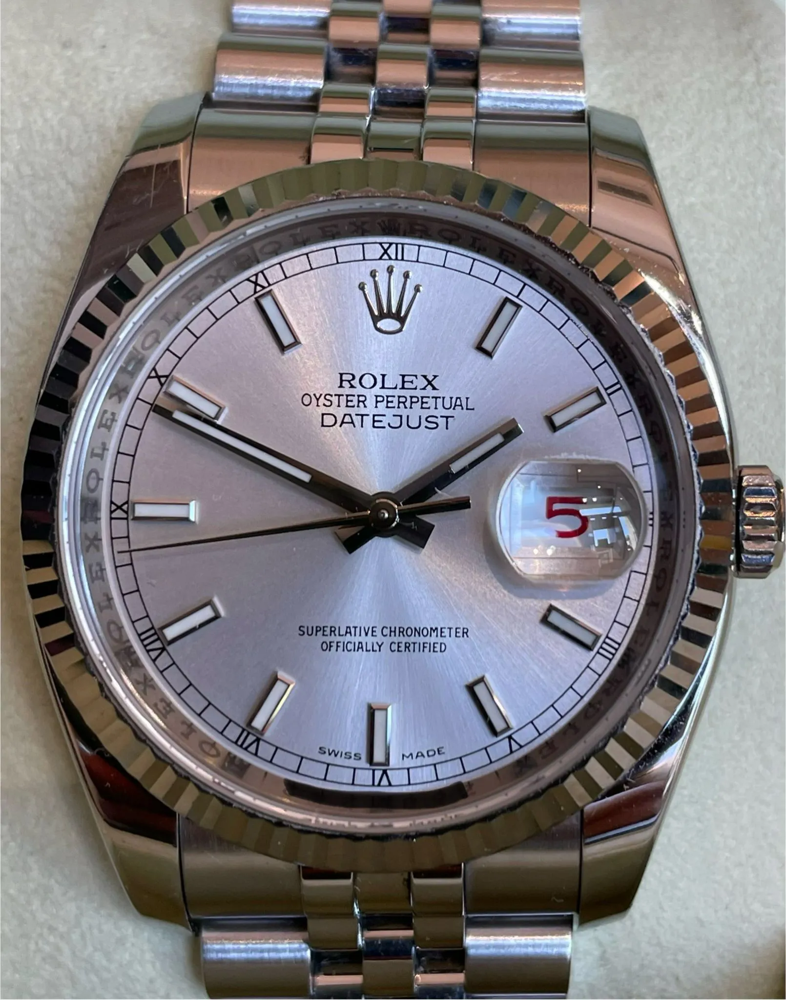 Rolex Datejust 36 116234 36mm White gold and Stainless steel Pink Sunburst 5