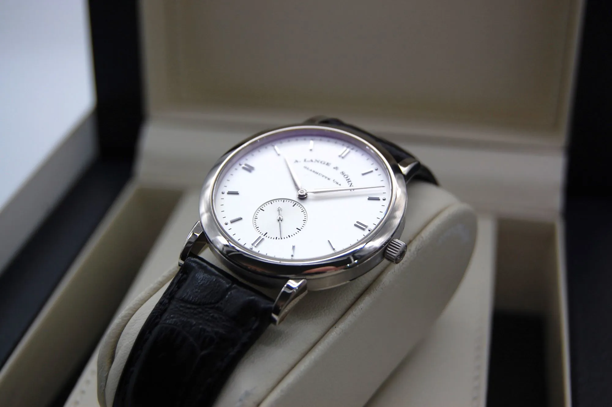 A. Lange & Söhne Saxonia 215.026 37.5mm White gold and Sapphire Silvered 2