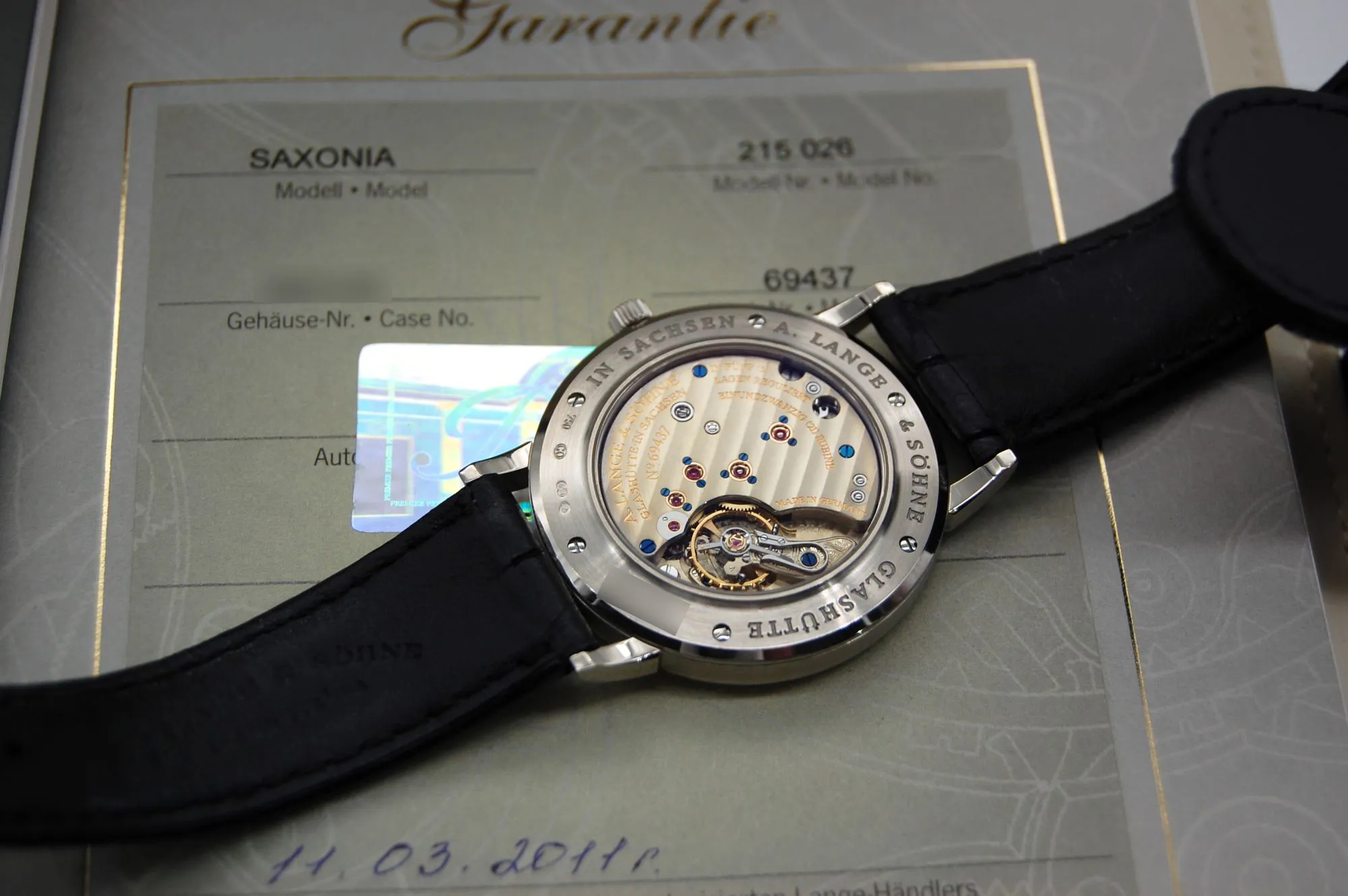 A. Lange & Söhne Saxonia 215.026 37.5mm White gold and Sapphire Silvered 14