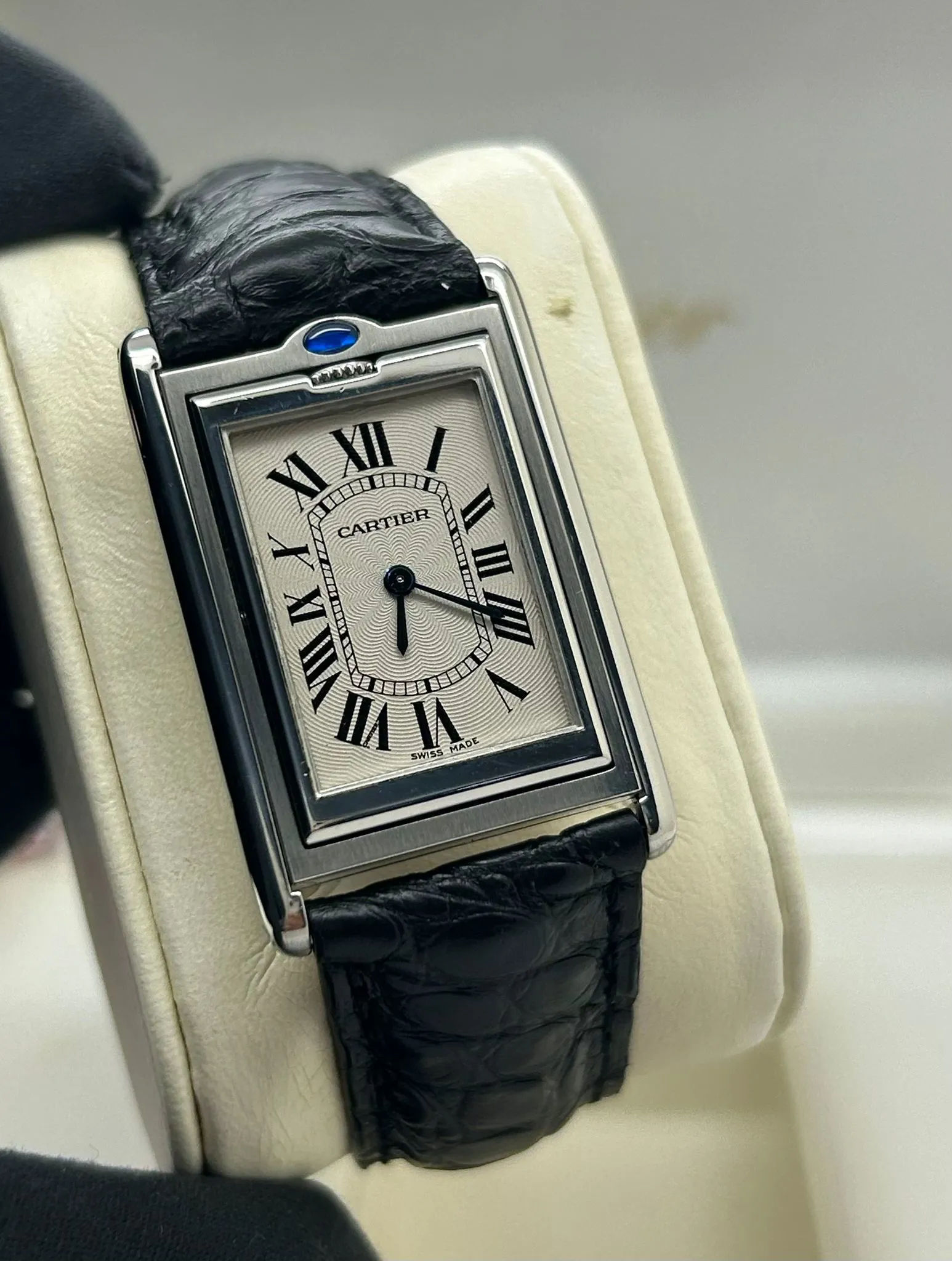 Cartier Tank Basculante 2390 26mm Stainless steel and Sapphire White Silvered 6