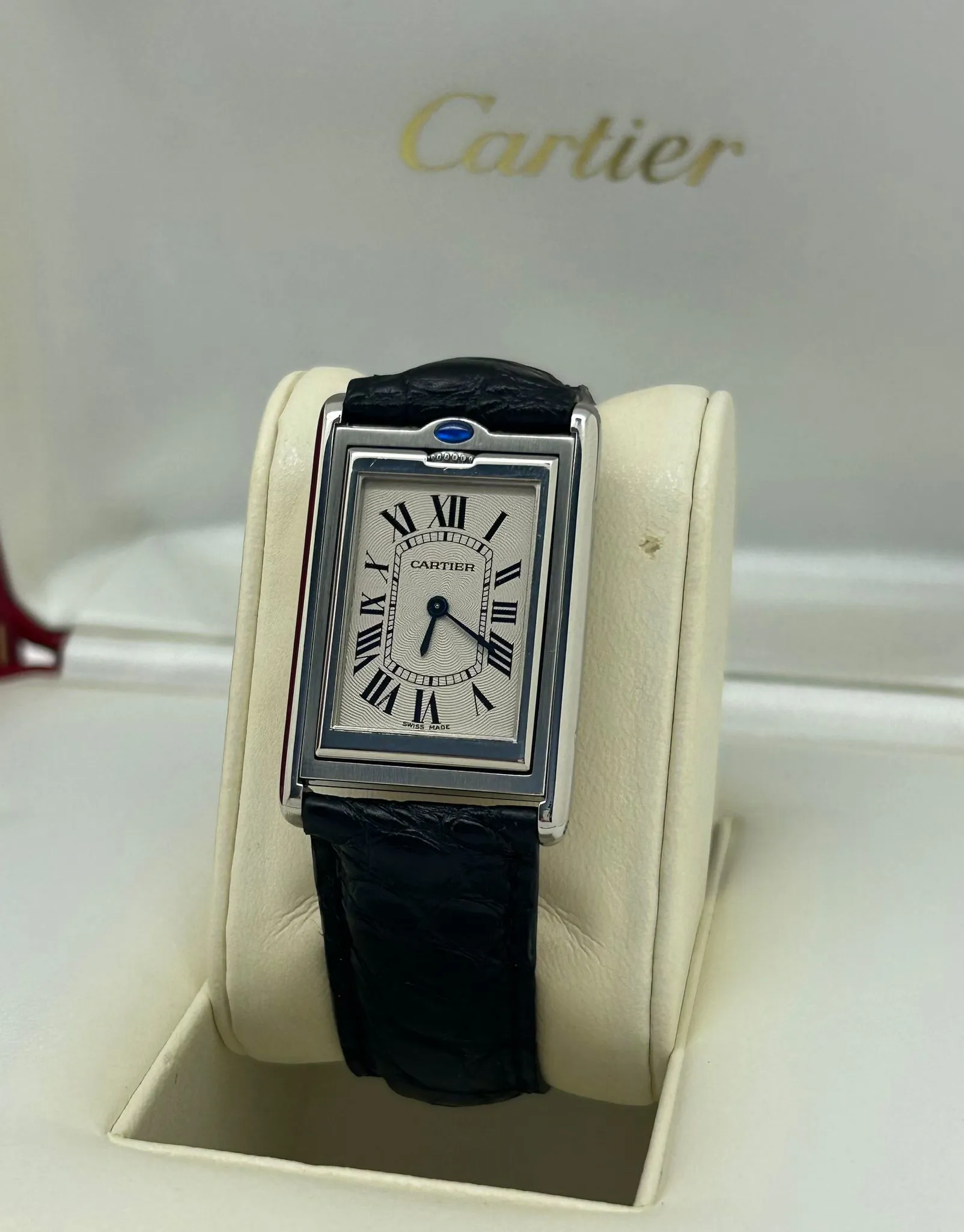 Cartier Tank Basculante 2390 26mm Stainless steel and Sapphire White Silvered 7