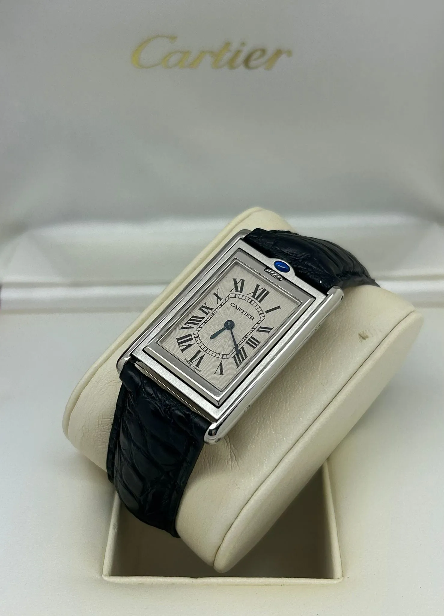 Cartier Tank Basculante 2390 26mm Stainless steel and Sapphire White Silvered 13