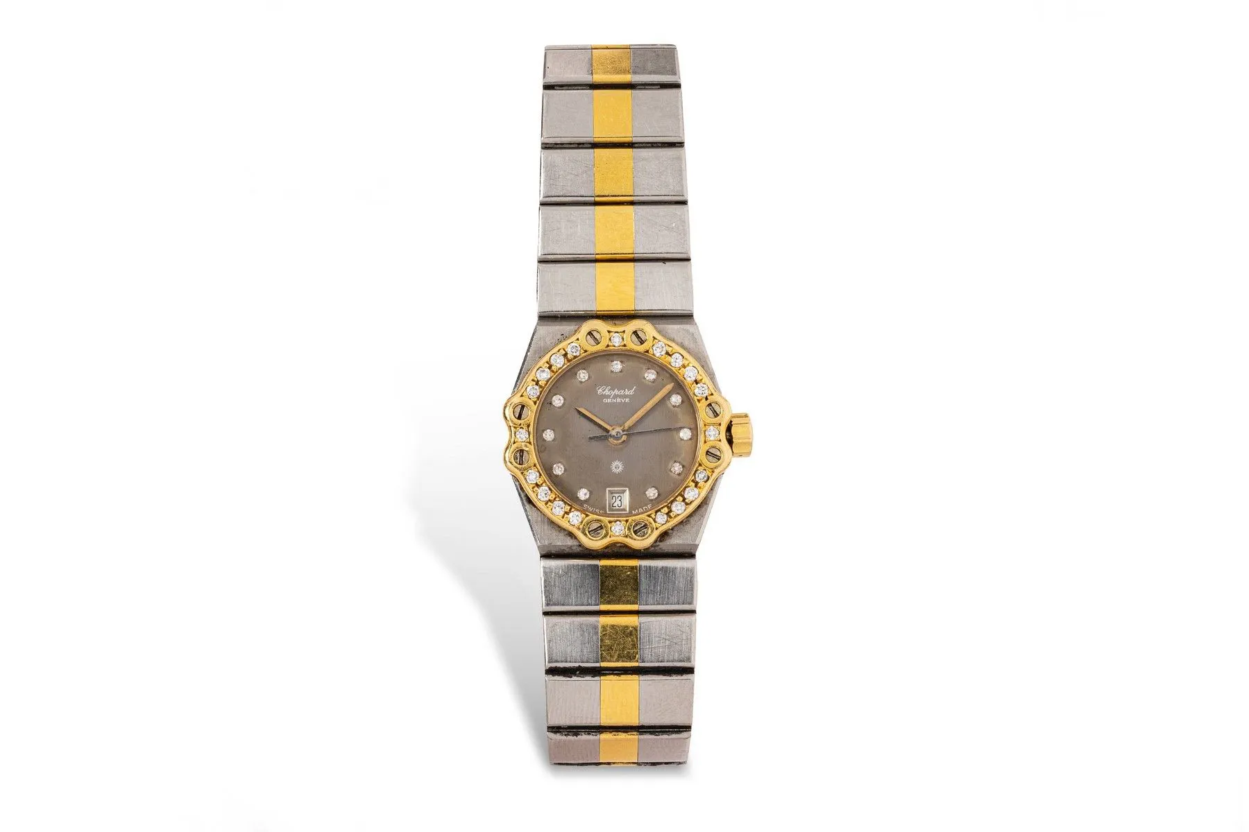 Chopard St. Moritz 8024 24mm Yellow gold and Stainless steel and Diamond Gray