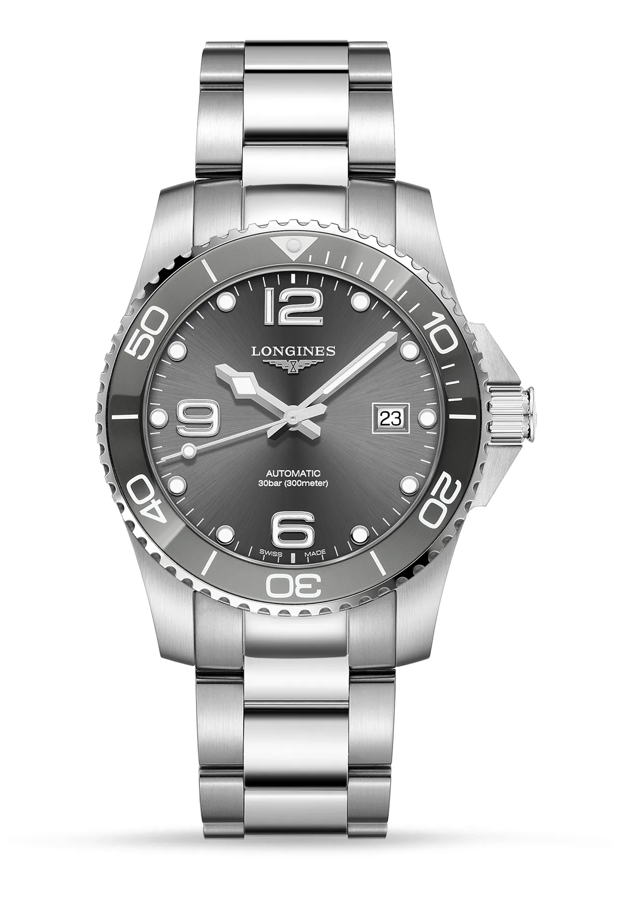 Longines HydroConquest L3.781.4.76.6 41mm Stainless steel Gray