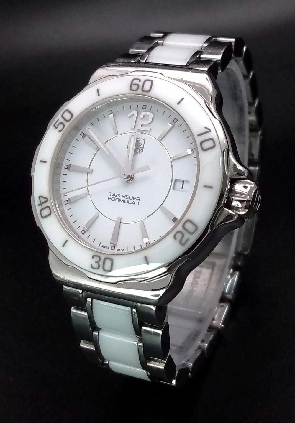TAG Heuer Formula 1 Quartz 017960 35mm Ceramic and Stainless Steel White