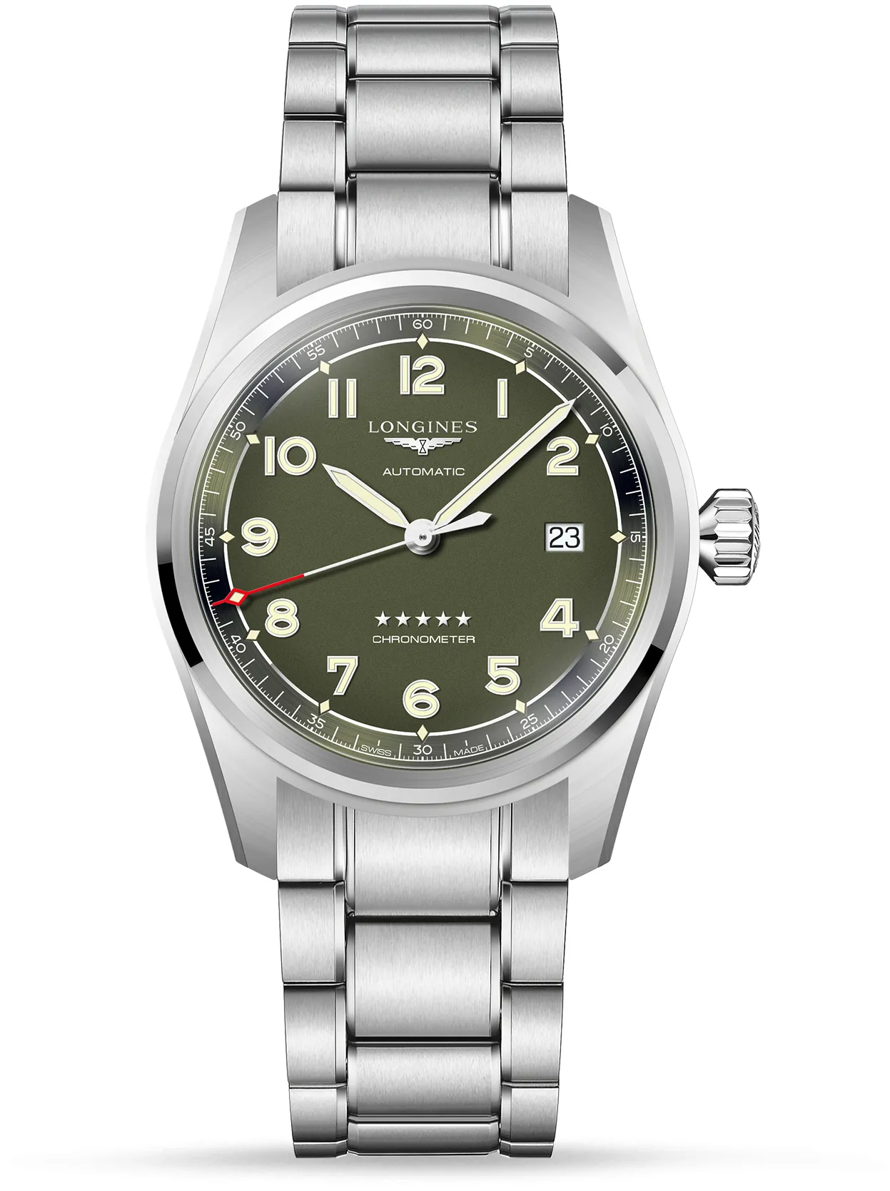 Longines Spirit L3.810.4.03.6 40mm Stainless steel Green