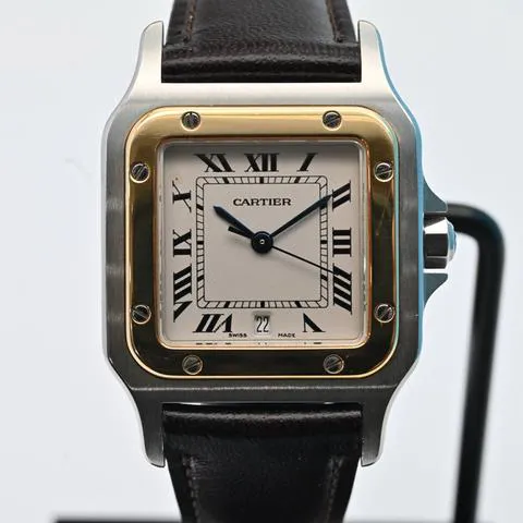Cartier Santos Galbée 1566 29mm Yellow gold and stainless steel White